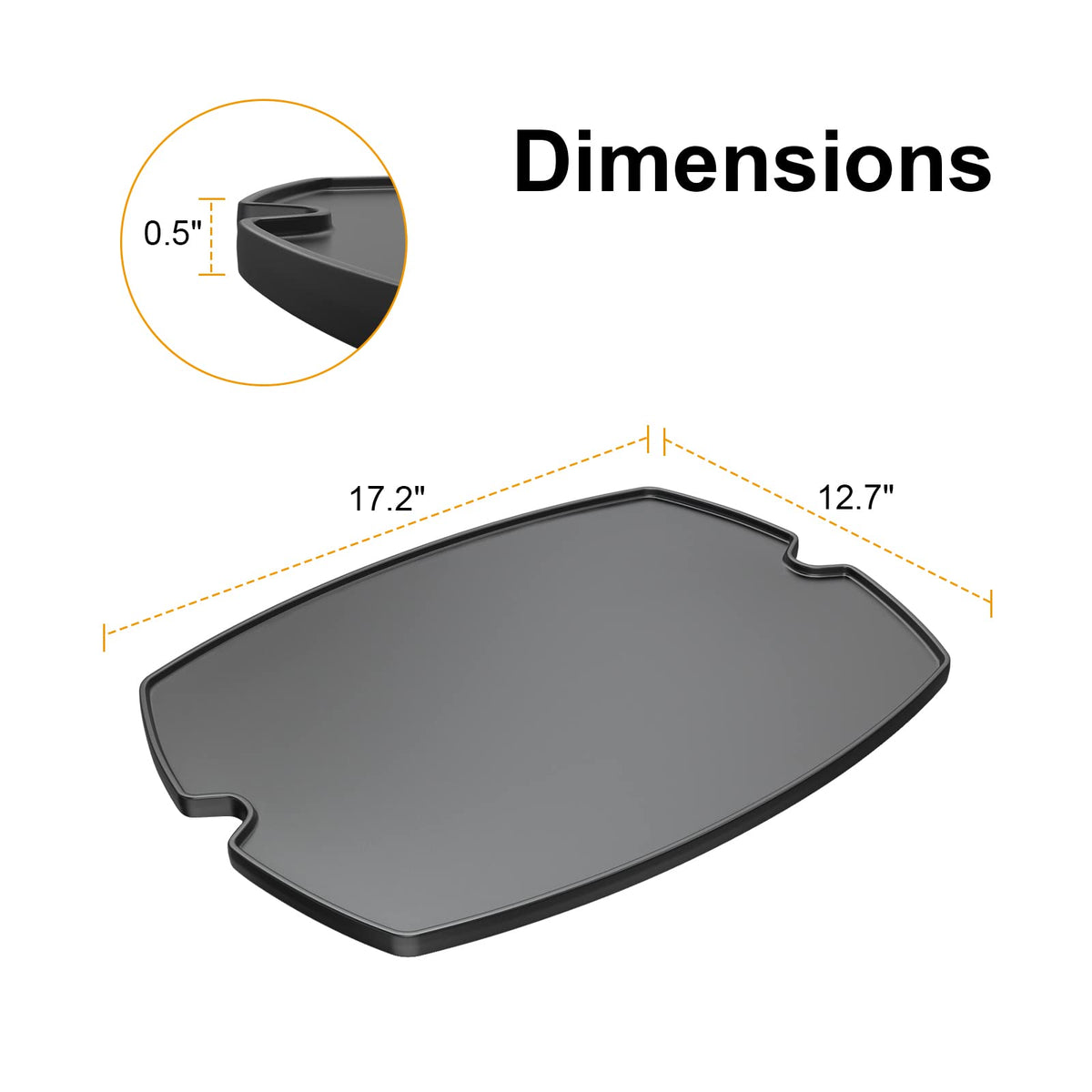 LS'BABQ Weber Q100-series griddle reversible side shown for breakfast and grilling.