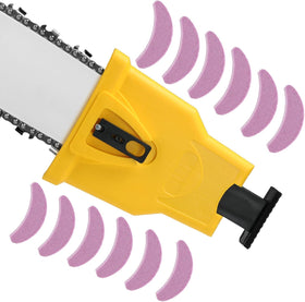LSMYOTA chain saw sharpener kit ready for quick sharpening on the workbench