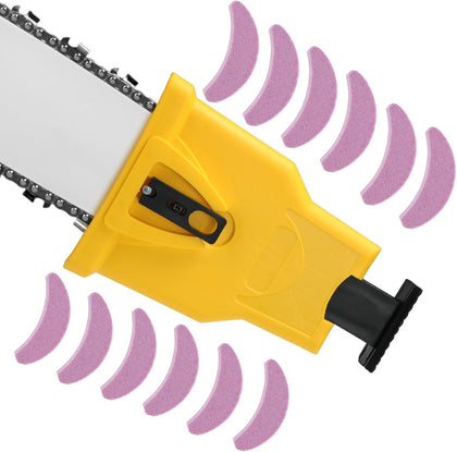 LSMYOTA chain saw sharpener kit ready for quick sharpening on the workbench