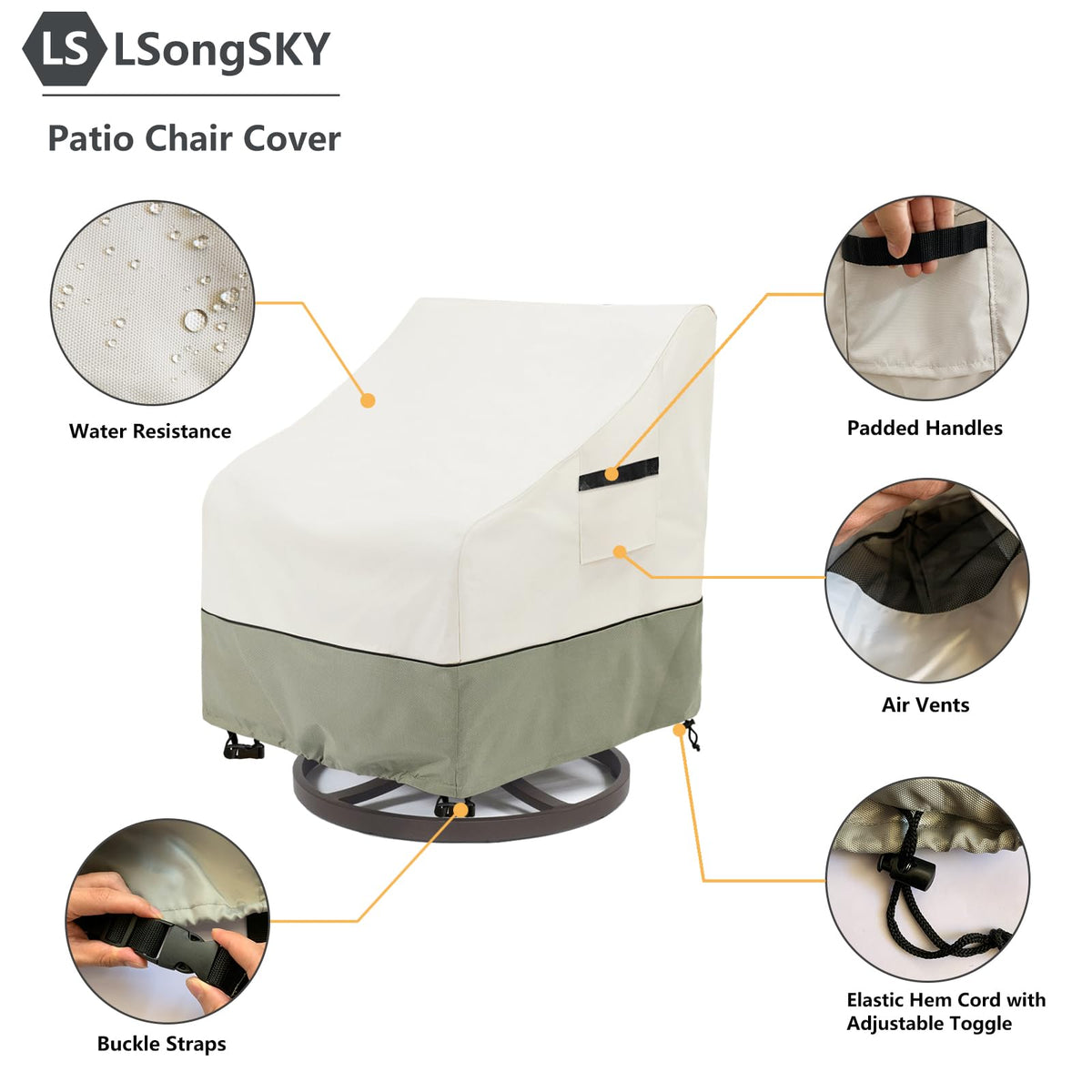 LSongSKY attachment straps keep covers secure on windy days.