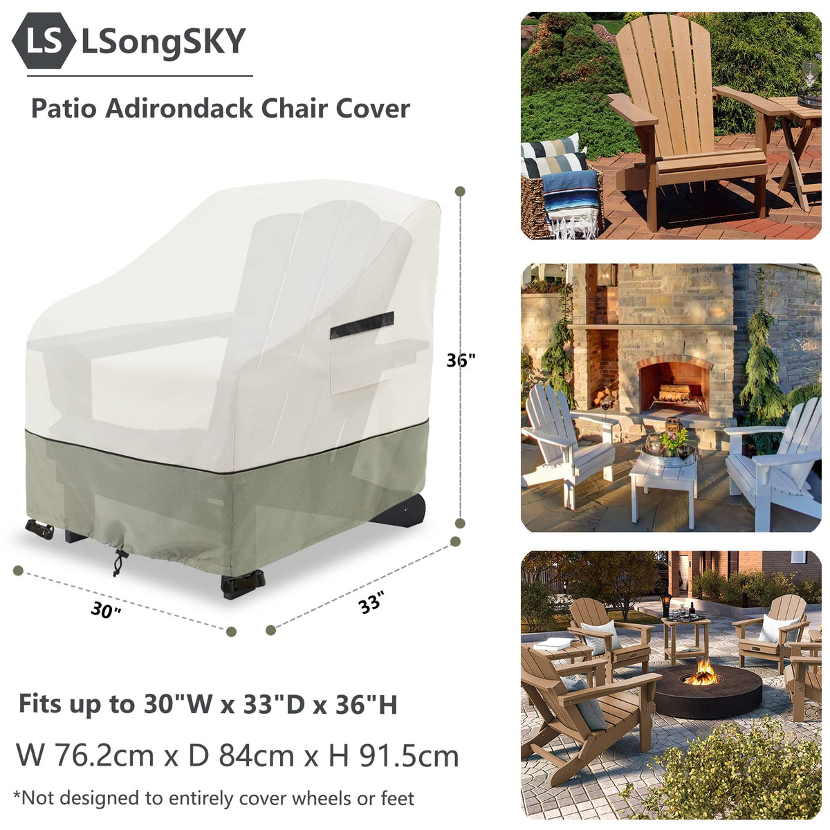 LSongSKY drawstring hem closure keeps the cover secure on windy days