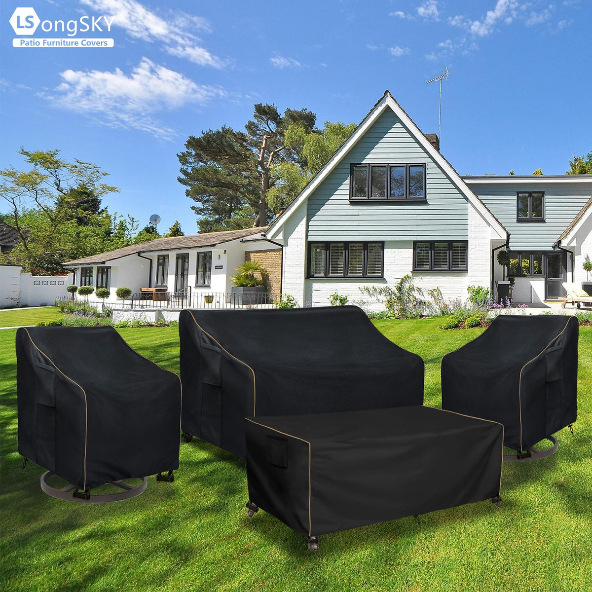 LSongSKY durable black fabric close-up highlights rugged exterior protection.