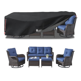 LSongSKY outdoor furniture cover protecting a sectional sofa from rain and dust