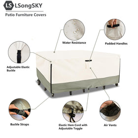 LSongSKY attachment straps secure the cover over legs in gusty weather