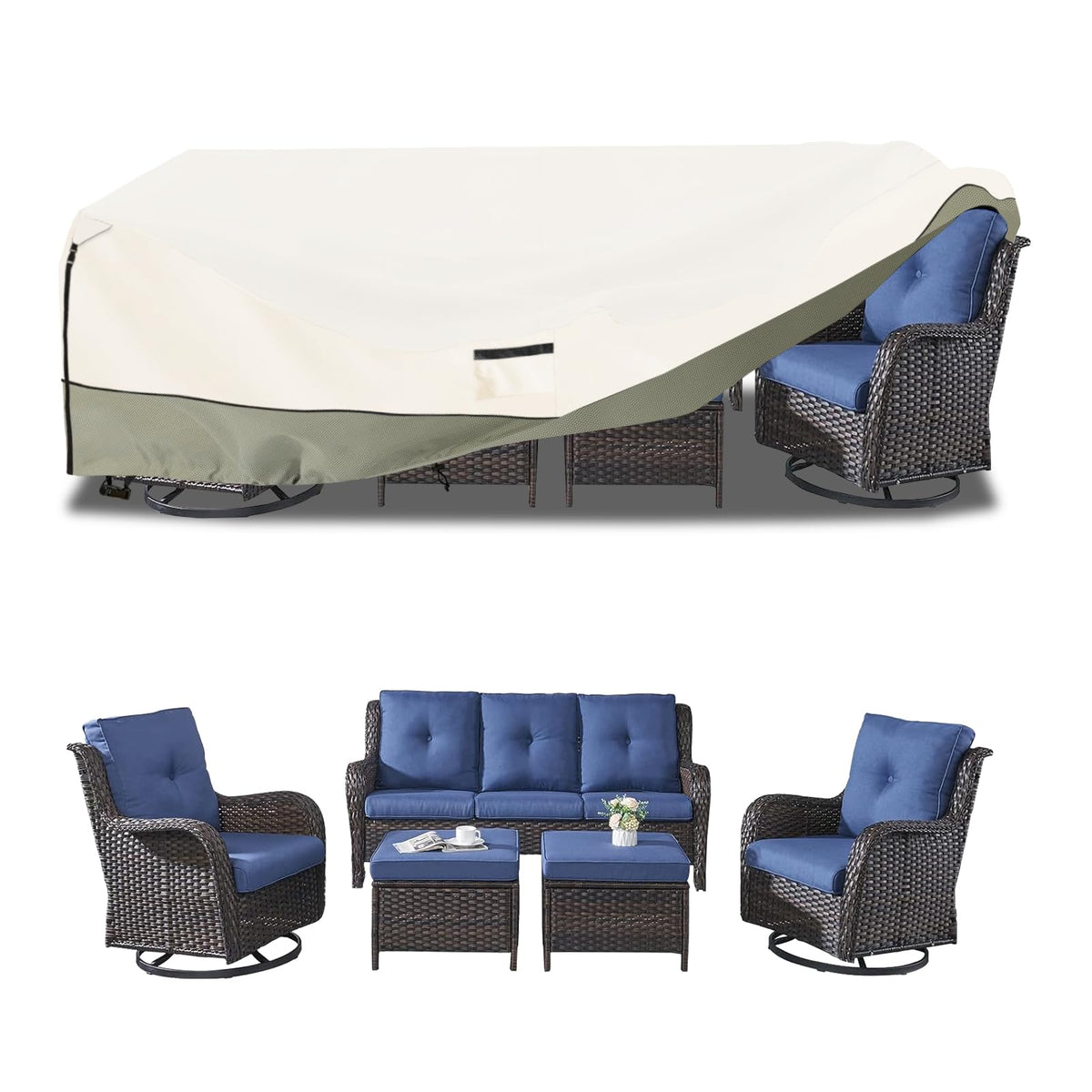 LSongSKY furniture cover over chairs shielding from sun and dust