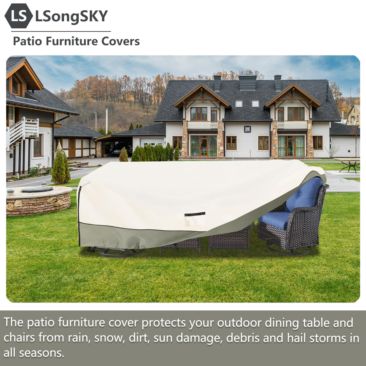 LSongSKY waterproof 600D fabric guards against rain, snow, and debris