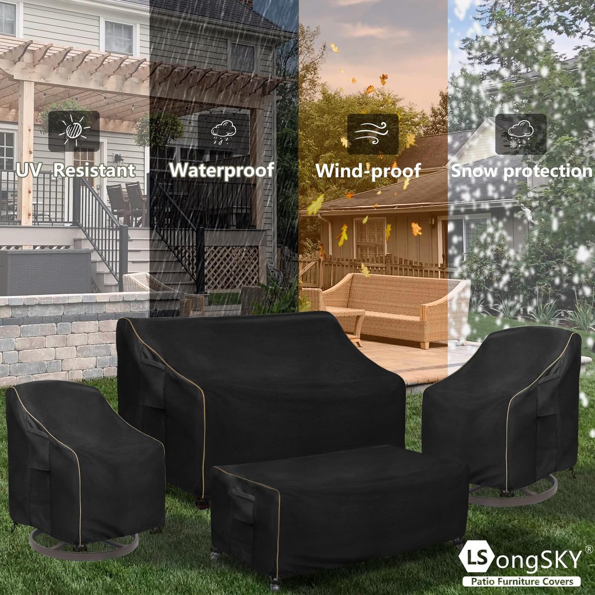 LSongSKY two-pack cover set offers convenient seasonal protection.