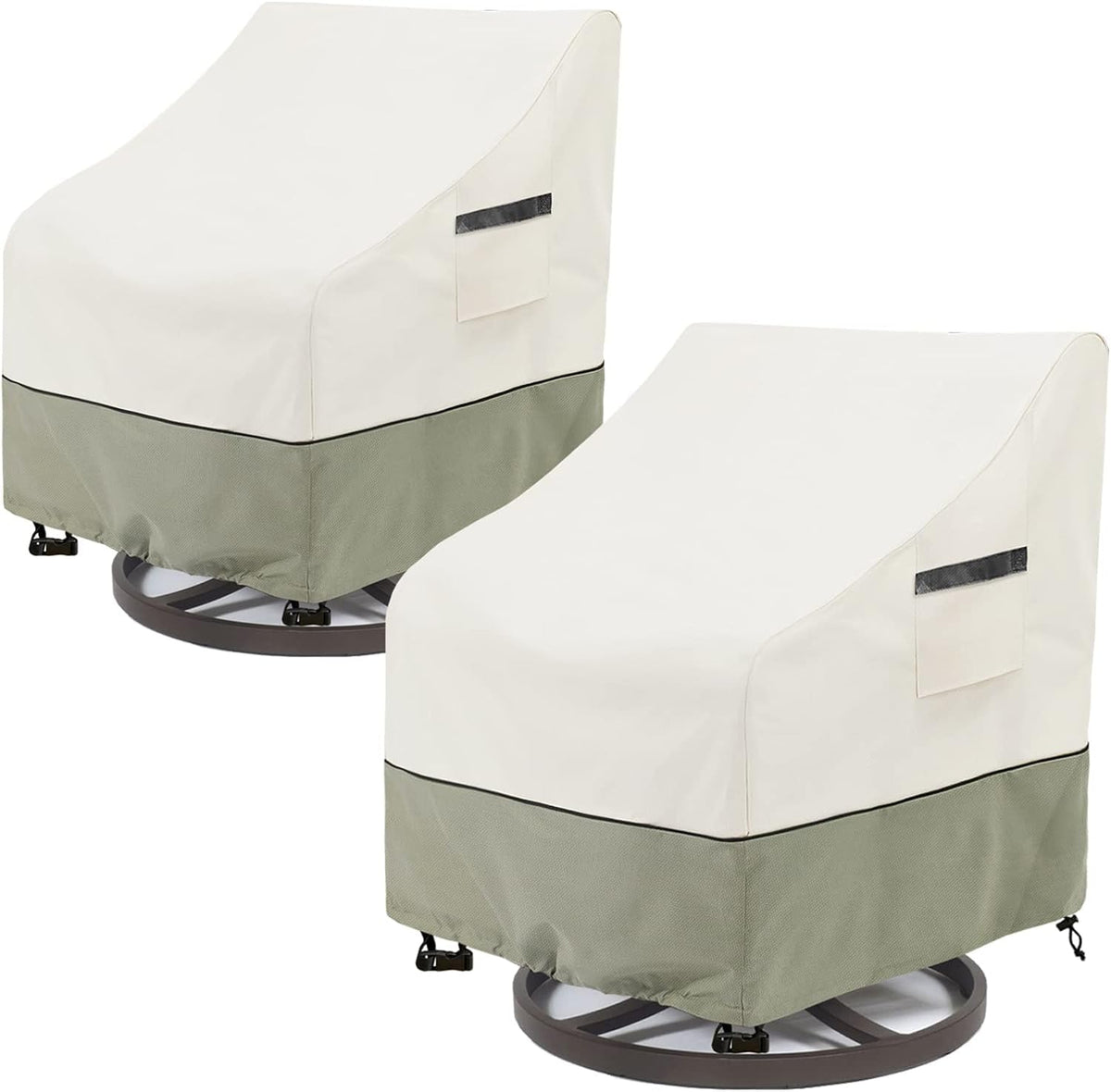 LSongSKY outdoor swivel rocker chair cover pack front view showing fit for chairs