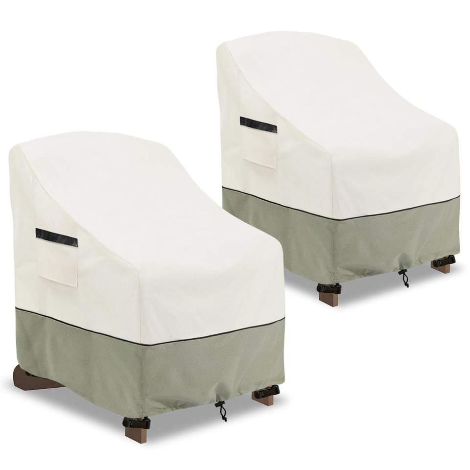 LSongSKY beige waterproof Adirondack cover shields chairs from rain.