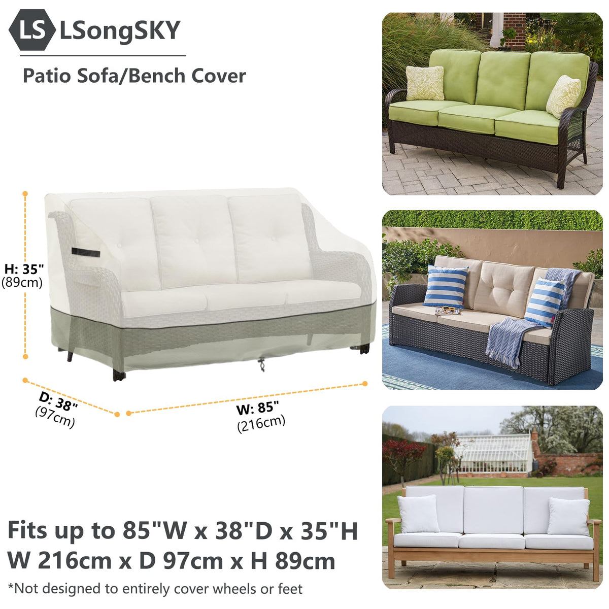 LSongSKY wind-secure cover with straps to stay in place