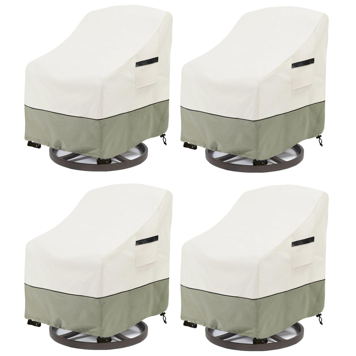 LSongSKY patio swivel chair cover 4-pack fits standard chairs for outdoor protection.