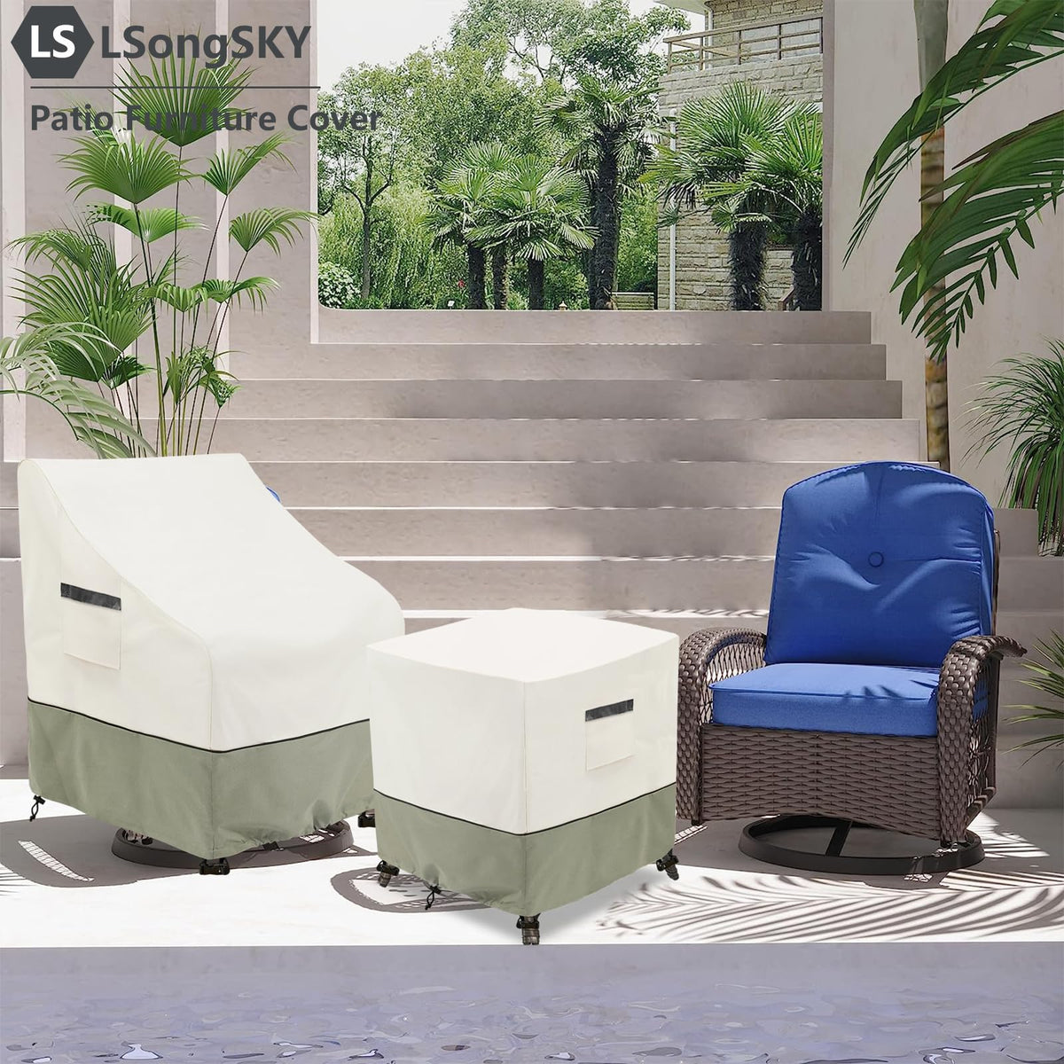 LSongSKY fits most wicker side tables at 22W x 22D x 18H