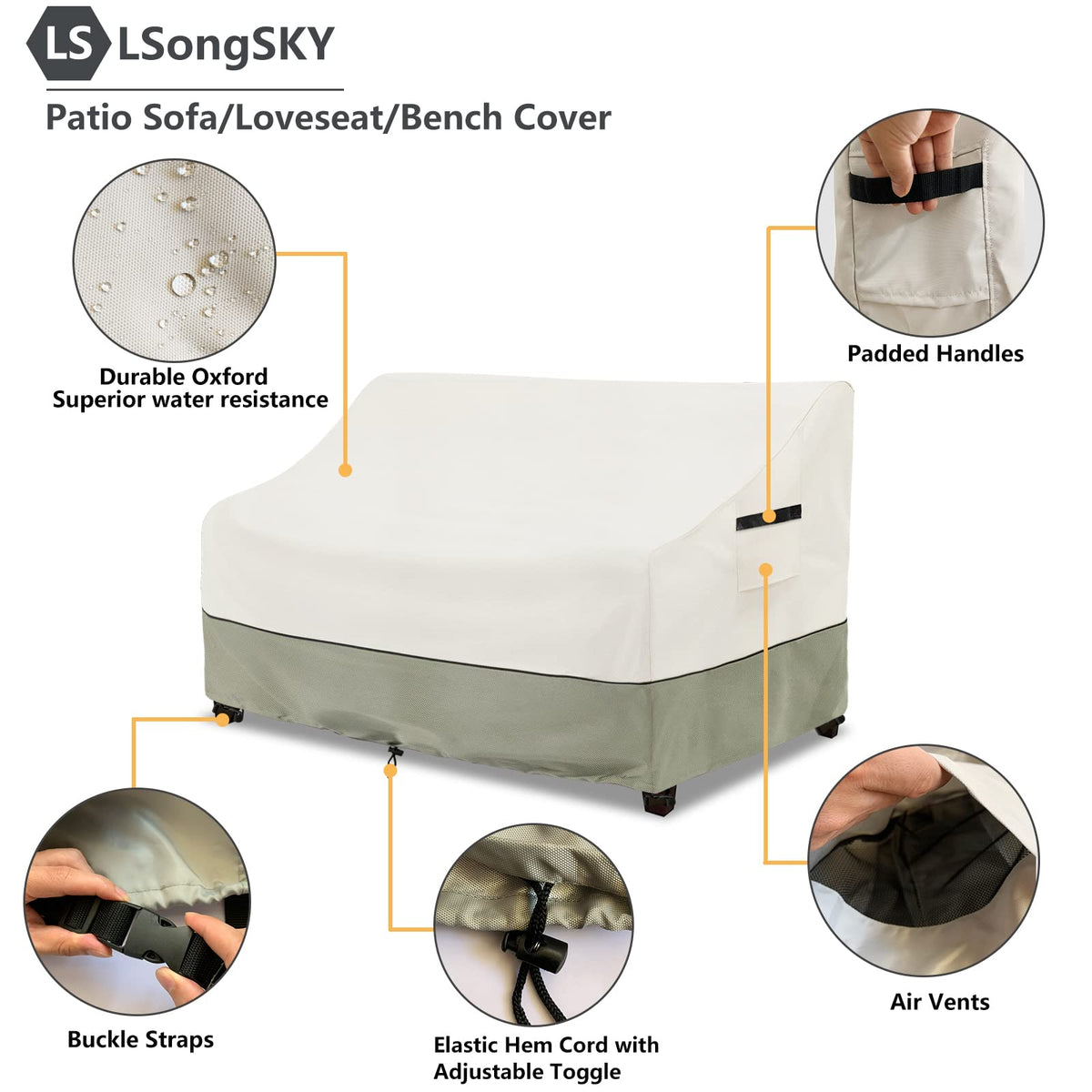 LSongSKY adjustable drawstring fit keeps cover snug