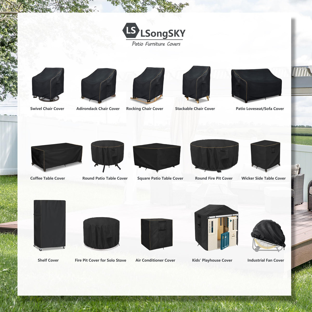 LSongSKY waterproof Oxford fabric close-up shows durable, weather-ready construction.