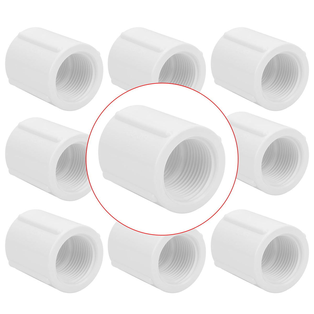 LSWTEIZ 10 pack double female threaded PVC coupling for quick irrigation connections