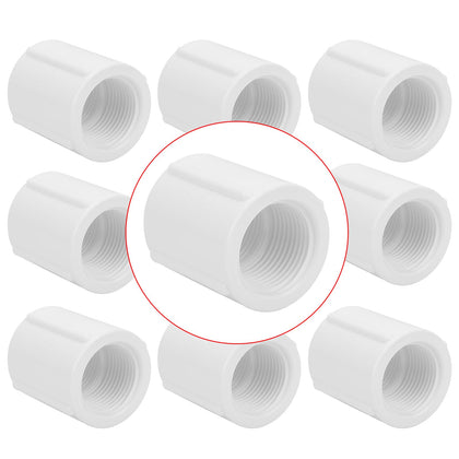 LSWTEIZ 10 pack double female threaded PVC coupling for quick irrigation connections