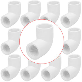 LSWTEIZ 12-pack 90-degree PVC elbow with socket and female thread for secure connections.