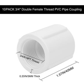 LSWTEIZ PVC coupling with female ends on both sides for reliable pool and sprinkler connections