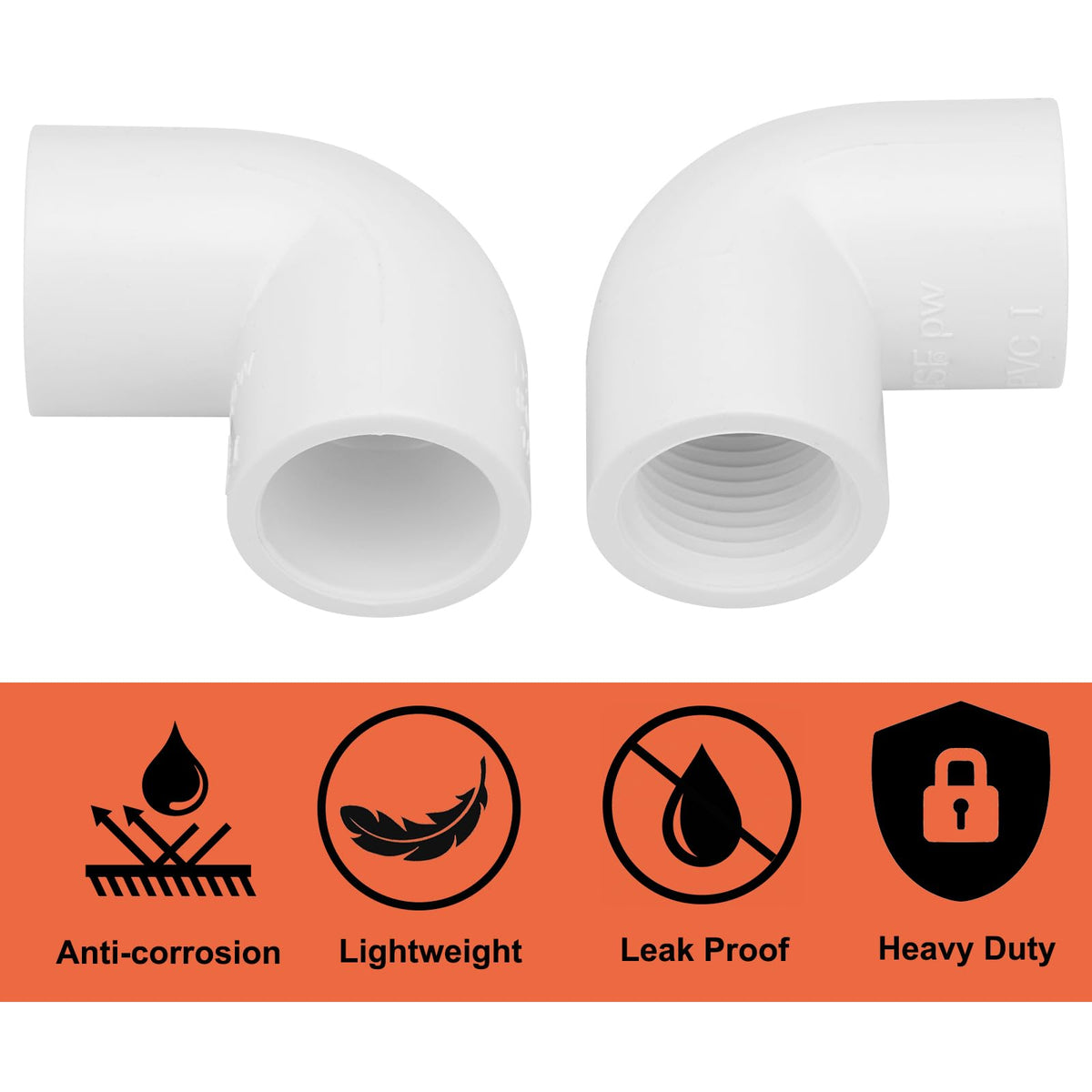 LSWTEIZ PVC elbow highlights easy installation with standard PVC cement and primers.