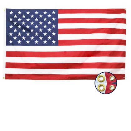 LTLDS American Flag 3x5 ft with four brass grommets for indoor display.