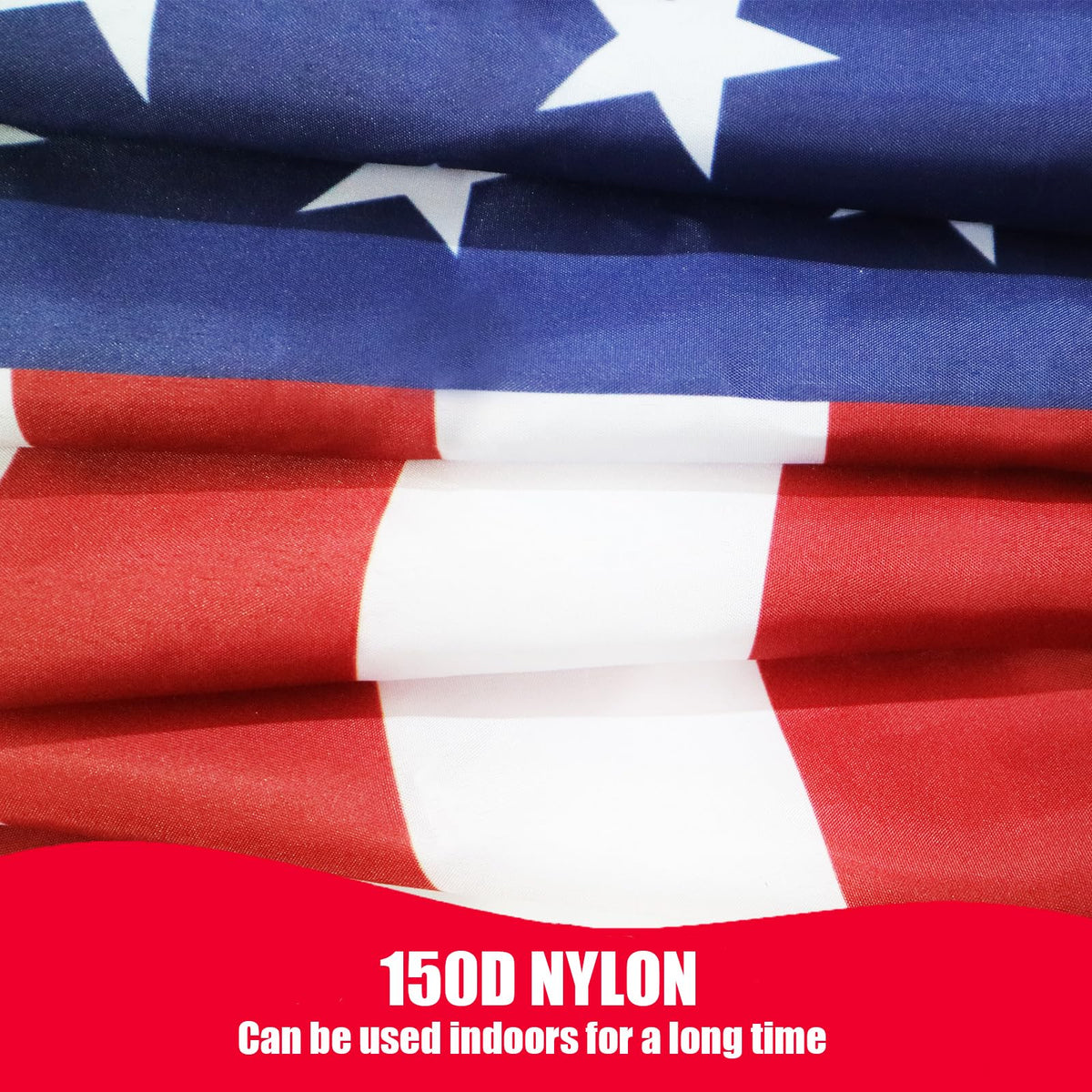 Lightweight 150D nylon fabric enables easy indoor hanging by LTLDS.