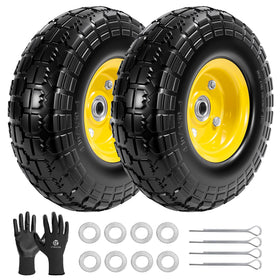 LTNICER 10-inch tire front view, puncture-resistant for garden carts.