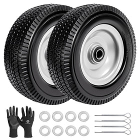LTNICER 10-inch solid tire with wheel for garden carts offers puncture-free reliability.