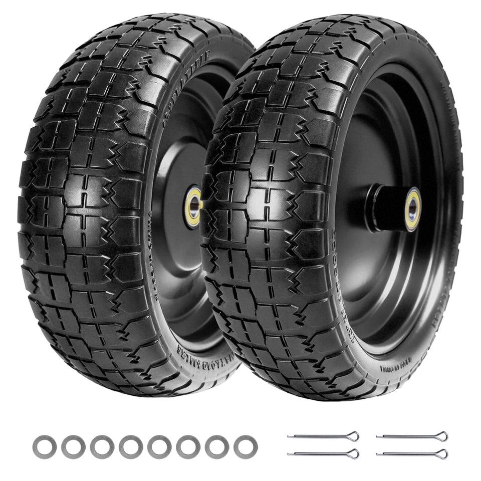 LTNICER 13-inch flat-free tire with solid core for puncture-resistant hauling