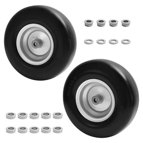 LTNICER 13x5-6 flat-free front tire ready for zero-turn mowers, reducing turf damage.