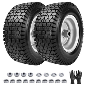 LTNICER 13x5-6 flat-free tire with wheel, puncture-proof for maintenance-free lawn care