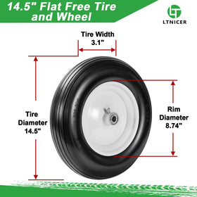 LTNICER tire for 4.80/4.00-8 wheels ensures smooth movement on uneven ground.