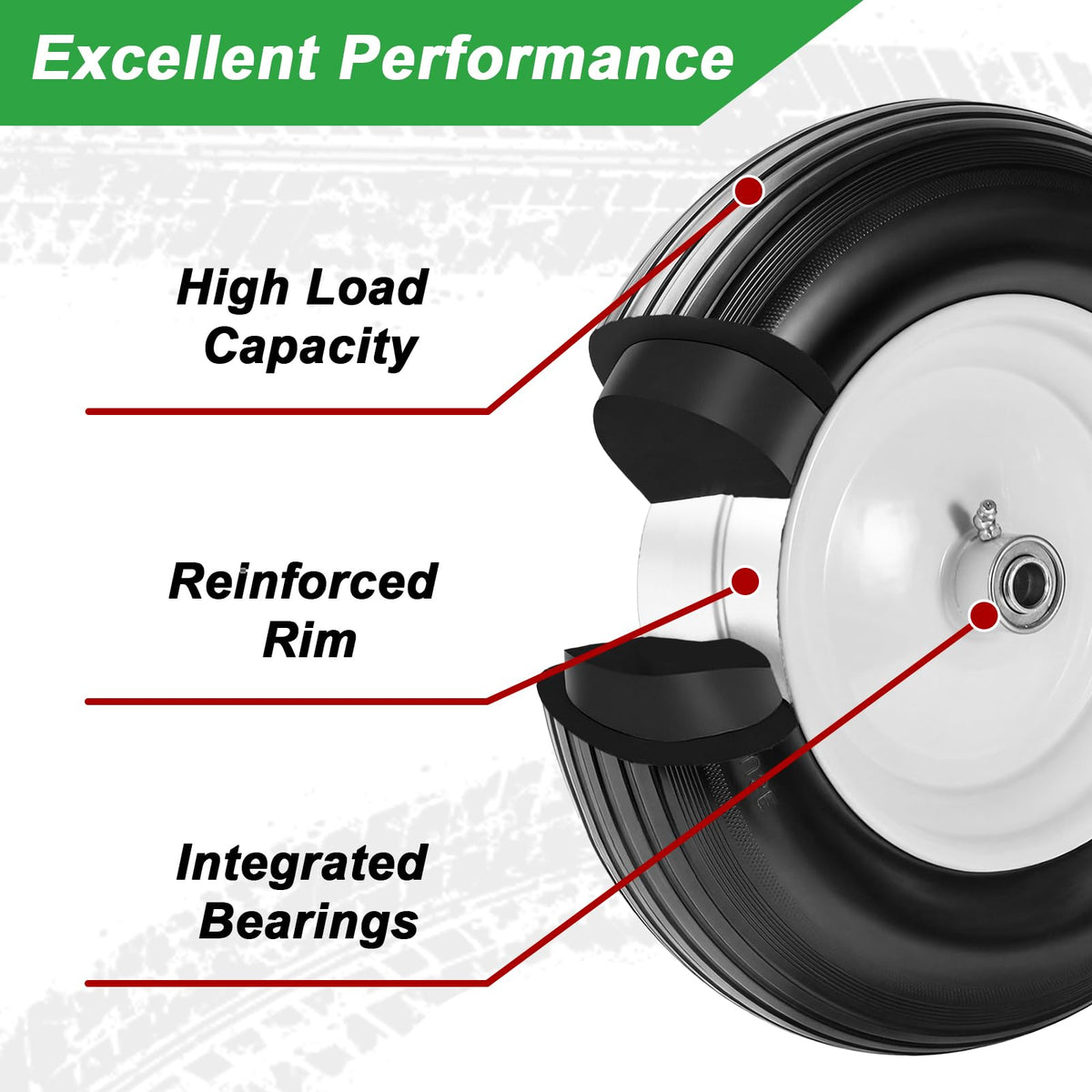 LTNICER 16mm axle bore aligns with standard axles for easy replacements.