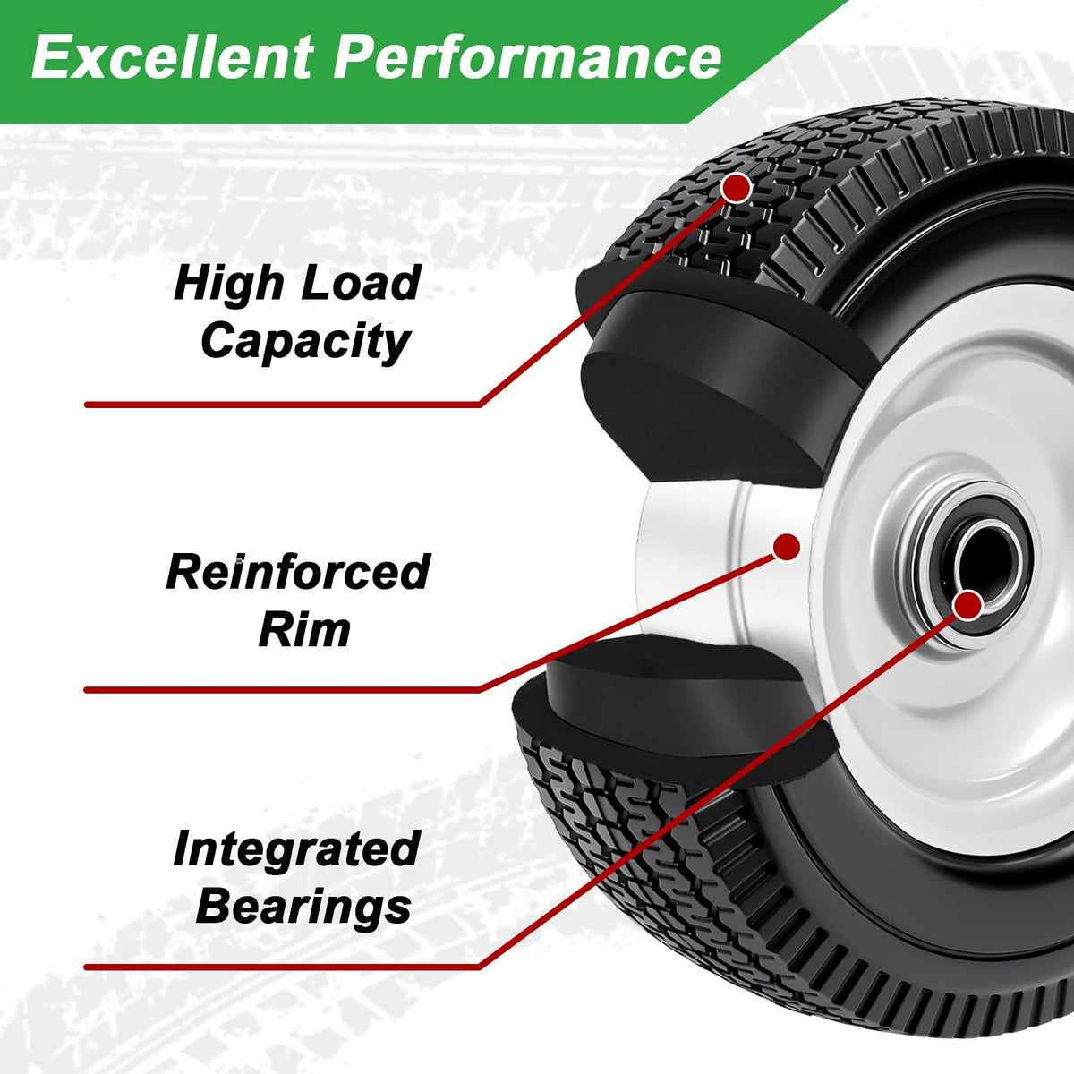 LTNICER double-sealed bearings ensure smooth rolling on uneven surfaces.
