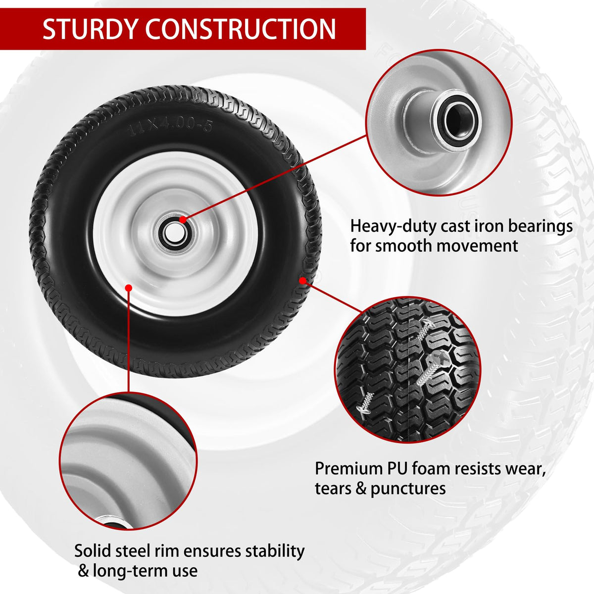 LTNICER front tire installed on a zero-turn mower