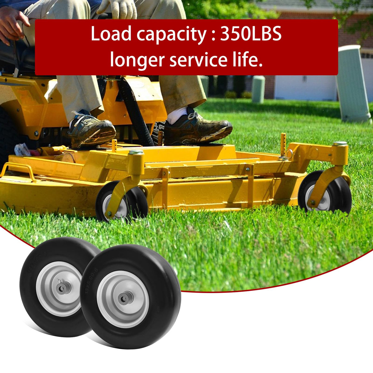 LTNICER two-pack tire-wheel assembly for quick mower replacements.