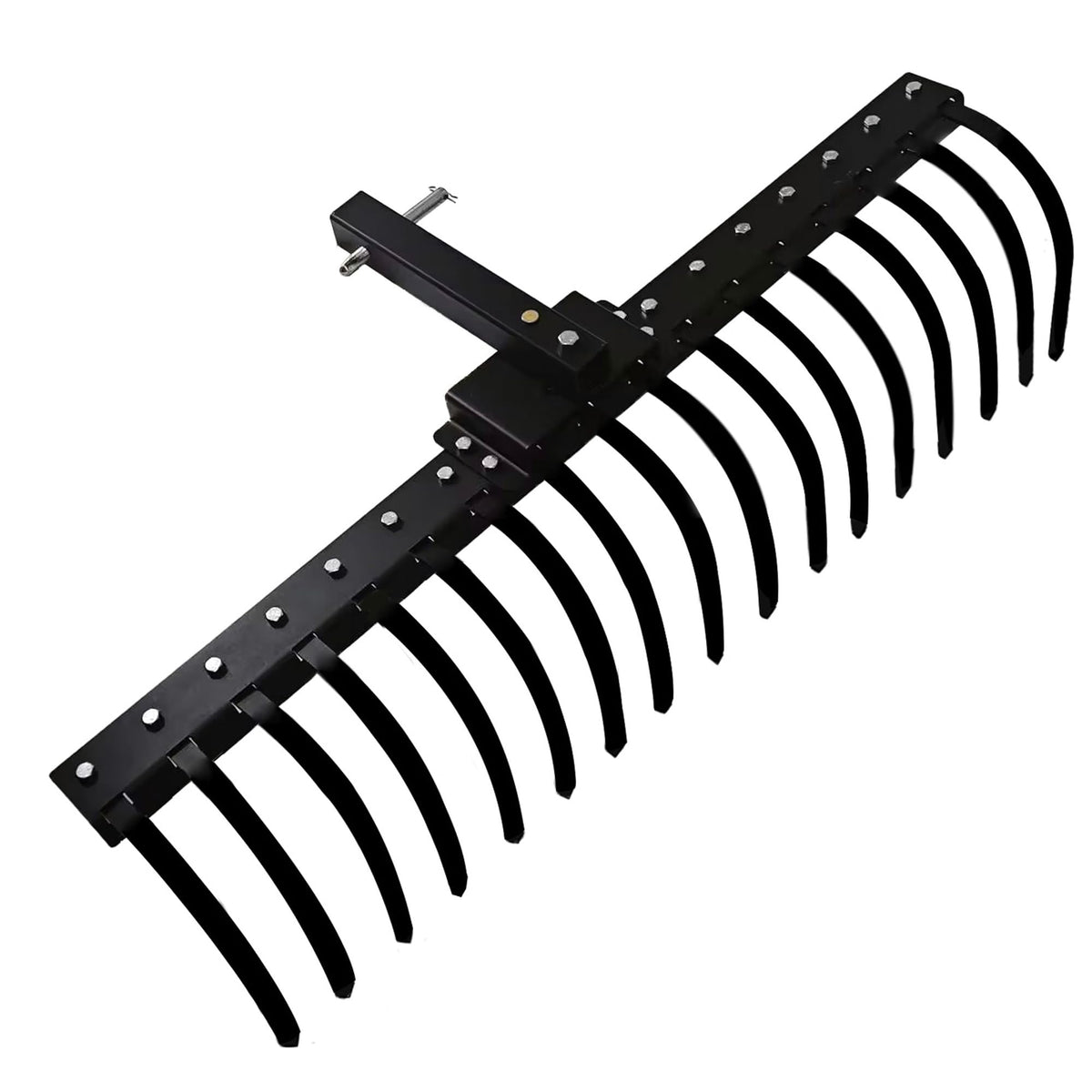 LTSEAME landscape rake mounted on a tractor for efficient large-yard cleanup