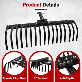 LTSEAME landscape rake with rust-resistant coating protecting against weather