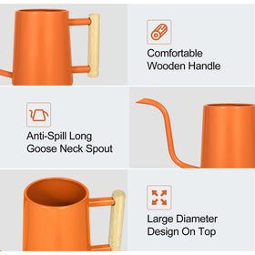 LTSUMI orange watering can enhances decor while tending plants