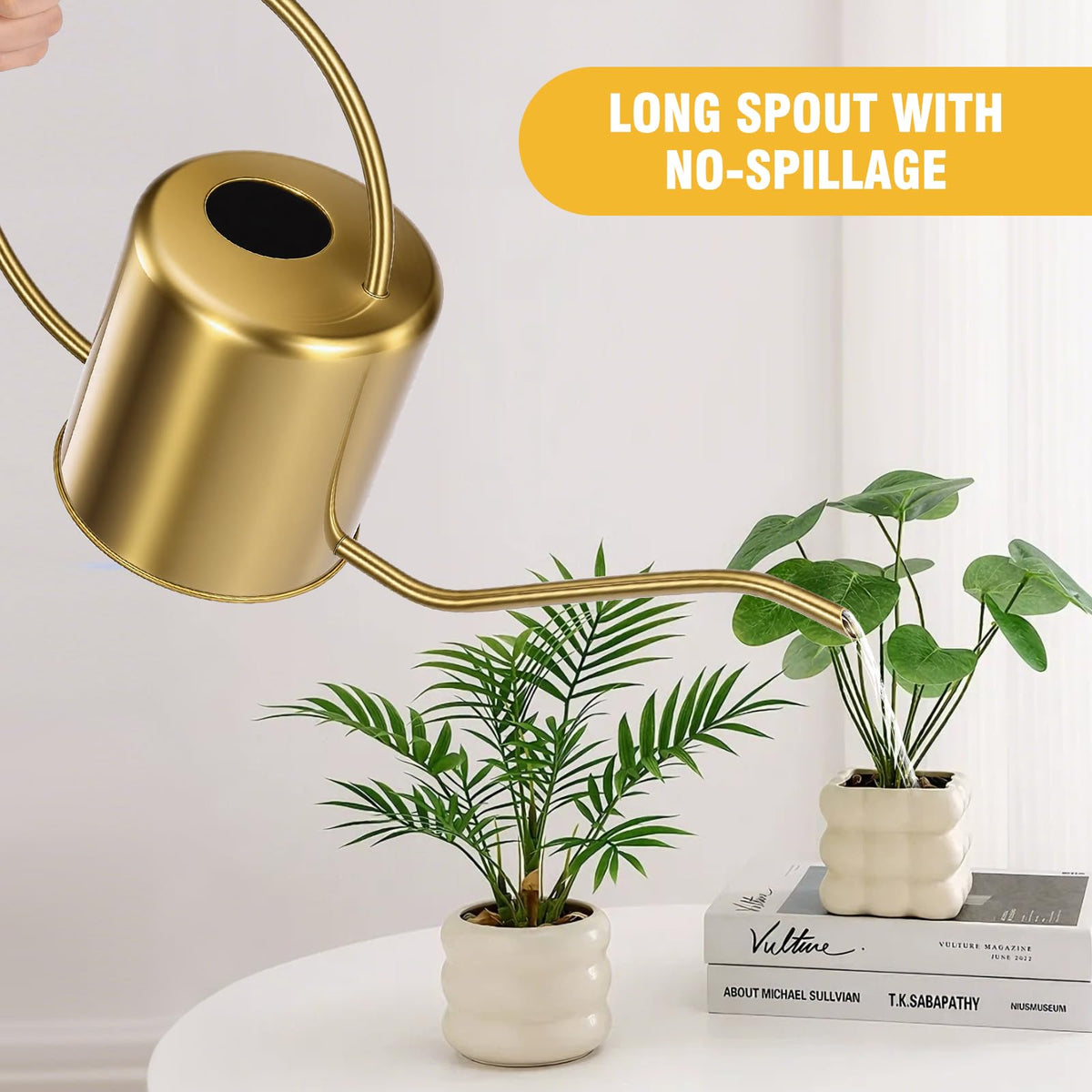 LTSUMI long spout delivers water precisely to tight pot areas.