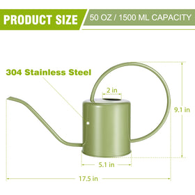 LTSUMI stainless steel watering can 50 oz capacity suits indoor and outdoor care.
