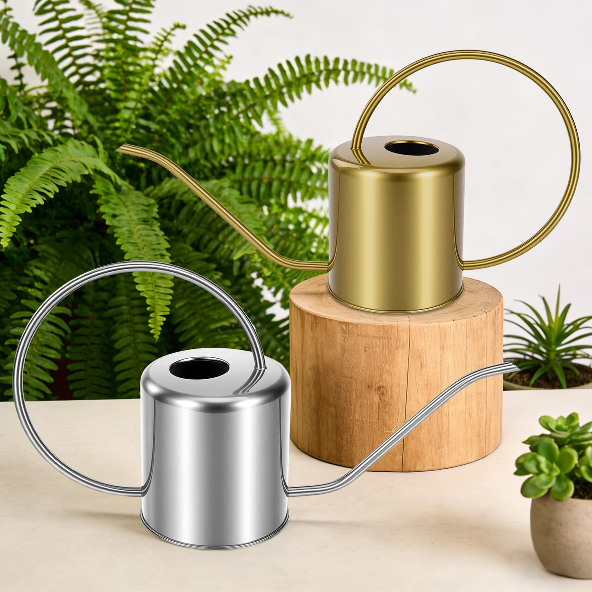 LTSUMI stainless steel watering can highlights durability for year-round garden care.