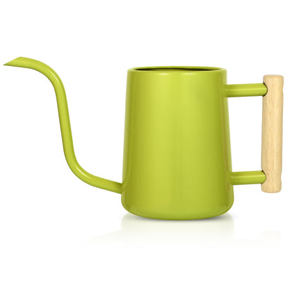 LTSUMI bright green metal watering can for indoor plants and decor.