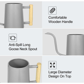 LTSUMI gray watering can suits indoor and outdoor use with decorative appeal.