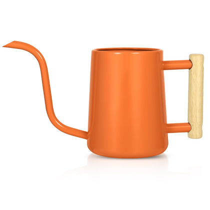 LTSUMI orange watering can with long spout for precise indoor watering