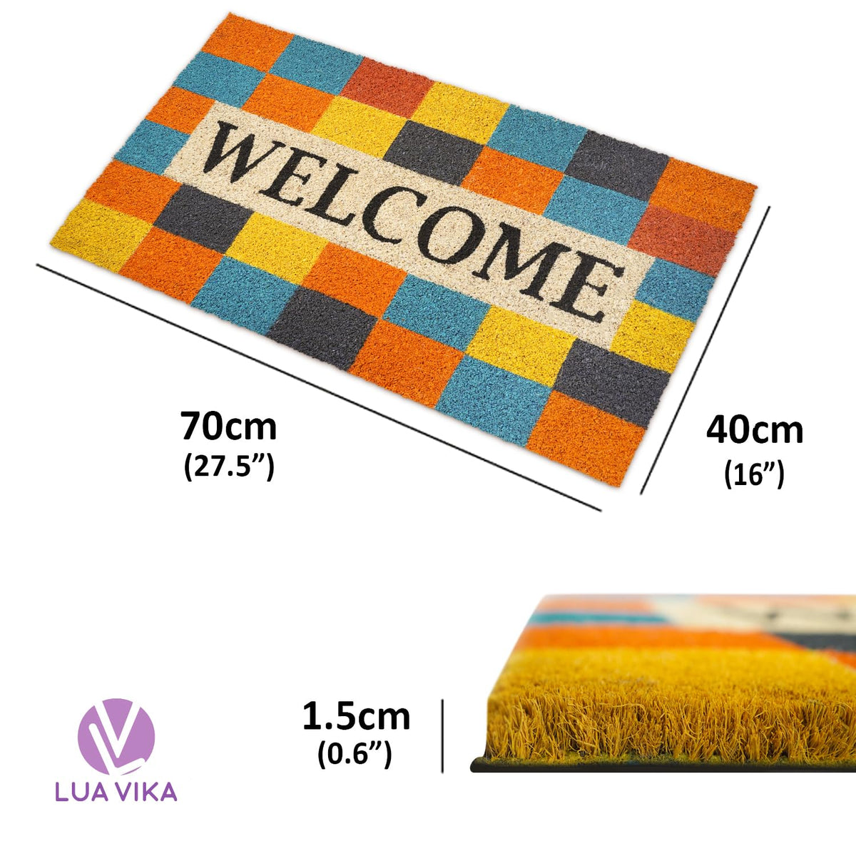 LUA VIKA coir outdoor mat displaying dirt-trapping surface