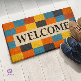 LUA VIKA coir outdoor mat emphasizing entryway texture