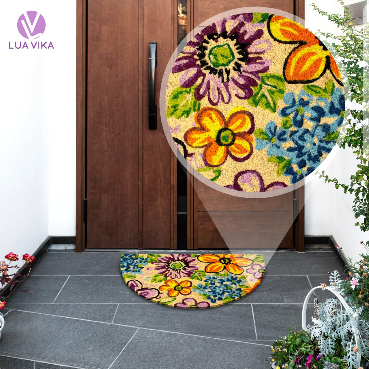 Lua Vika coir doormat removes dirt from shoes effectively.
