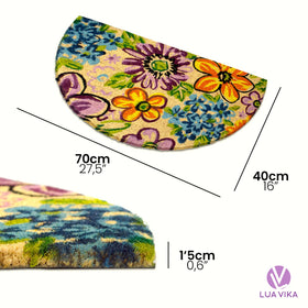 Lua Vika flowers pattern doormat adds curb appeal.