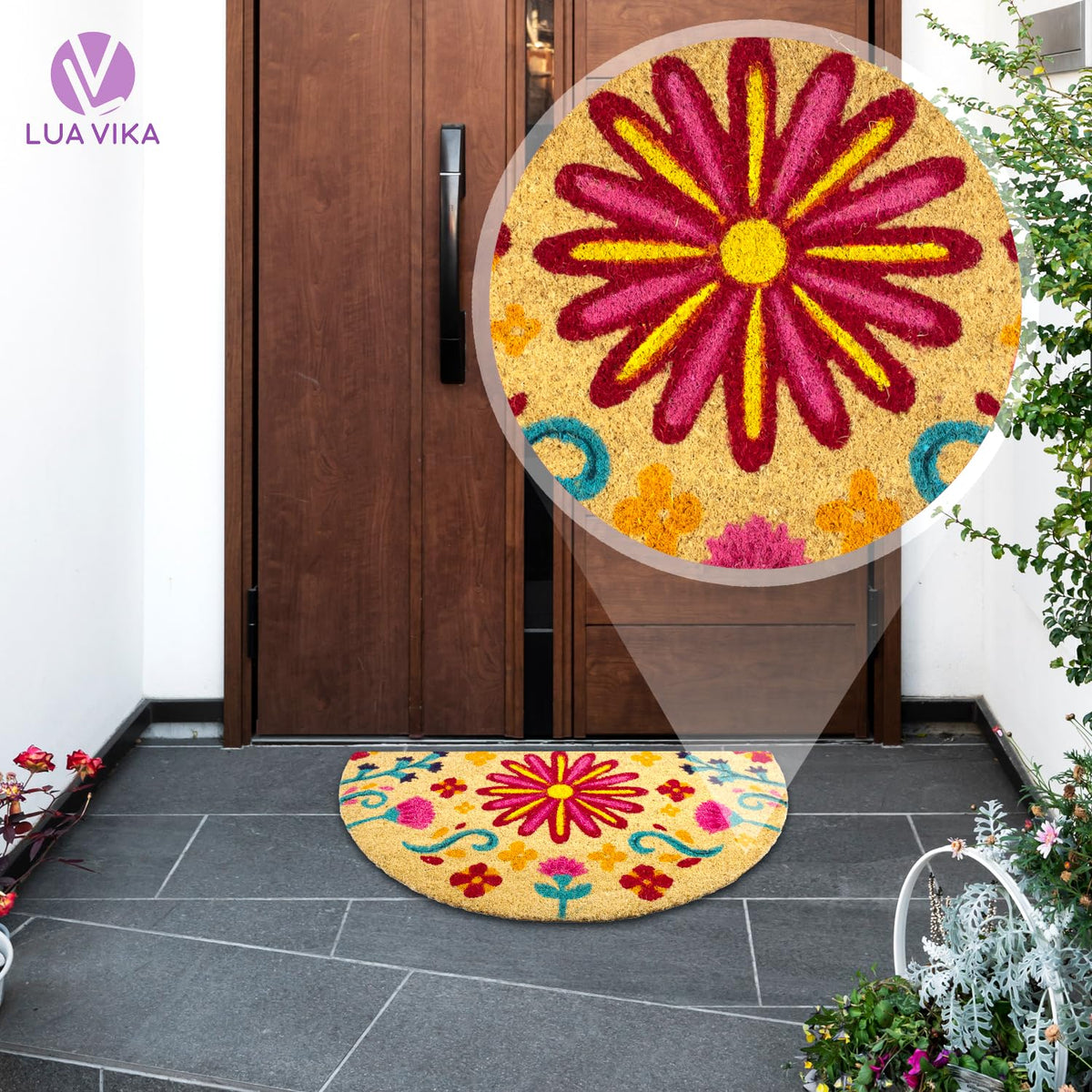 LUA VIKA coir doormat indoor use adds style while catching dirt.