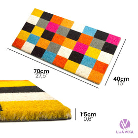 LUA VIKA coir doormat with non-slip backing reduces shifting at doors.